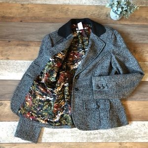 CAbi Tweed Style Lined Blazer Jacket Sz 6